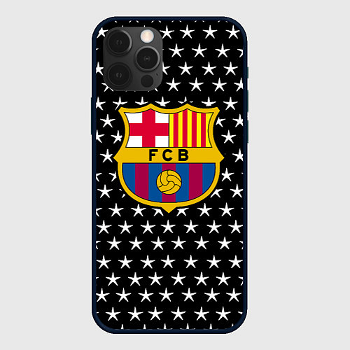 Чехол iPhone 12 Pro Barcelona звезды / 3D-Черный – фото 1