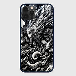 Чехол для iPhone 12 Pro Abstraction cyber pattern - ai art fantasy, цвет: 3D-черный