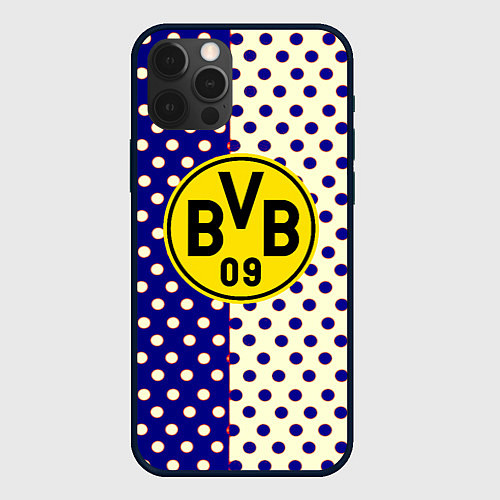 Чехол iPhone 12 Pro Borussia точки текстура / 3D-Черный – фото 1