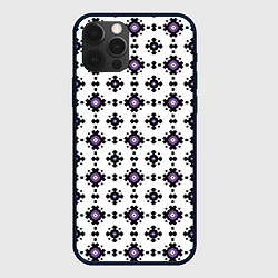 Чехол для iPhone 12 Pro Абстрактный геометрический орнамент, цвет: 3D-черный