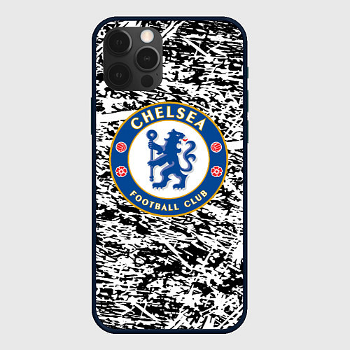Чехол iPhone 12 Pro Челси штрихи красок / 3D-Черный – фото 1