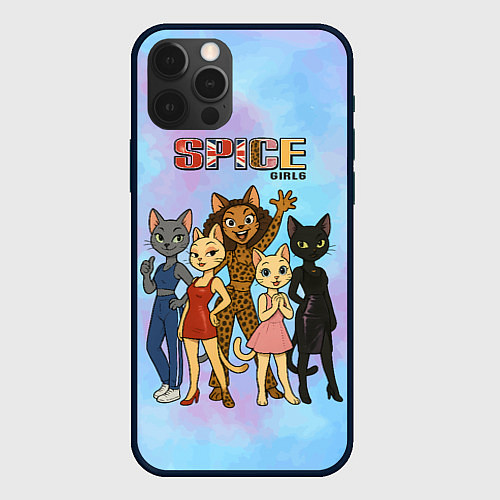 Чехол iPhone 12 Pro Spice girls кошки из 90х / 3D-Черный – фото 1