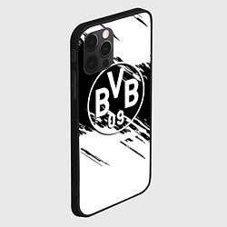 Чехол для iPhone 12 Pro Borussia черно белые полосы, цвет: 3D-черный — фото 2