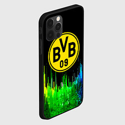 Чехол для iPhone 12 Pro Borussia градиент текстура, цвет: 3D-черный — фото 2