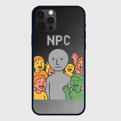 Чехол iPhone 12 Pro Я NPC без эмоций / 3D-Черный – фото 1