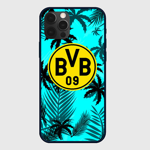 Чехол iPhone 12 Pro Borussia неоновые тропики гта / 3D-Черный – фото 1
