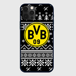 Чехол для iPhone 12 Pro Borussia x fortnite pattern, цвет: 3D-черный
