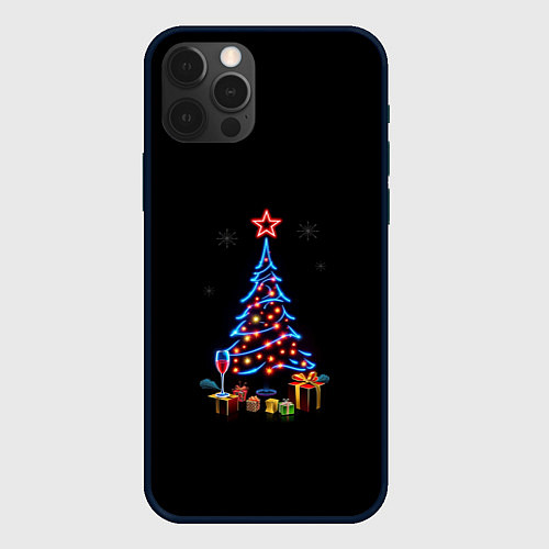 Чехол iPhone 12 Pro New year / 3D-Черный – фото 1