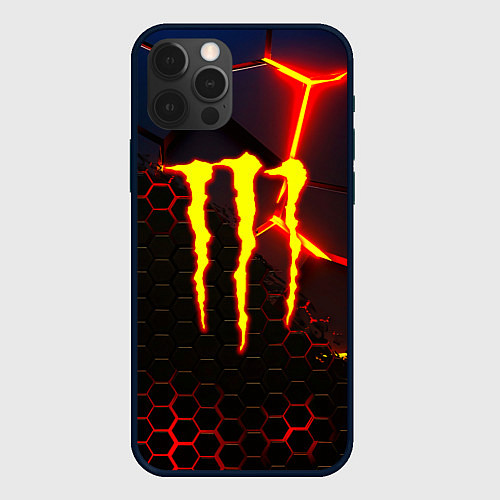 Чехол iPhone 12 Pro Monster energy броня краски / 3D-Черный – фото 1