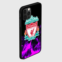 Чехол для iPhone 12 Pro Liverpool неоновый огонь, цвет: 3D-черный — фото 2