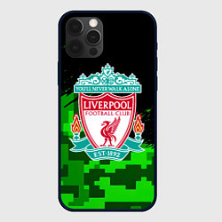Чехол для iPhone 12 Pro Ливерпуль камуфляж краски, цвет: 3D-черный
