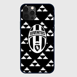 Чехол для iPhone 12 Pro Juventus геометрия треугольники, цвет: 3D-черный