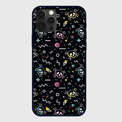 Чехол iPhone 12 Pro Паттерн с черепами и геометрическими фигурами в ст