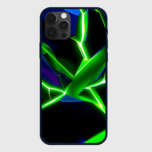 Чехол iPhone 12 Pro Green glow / 3D-Черный – фото 1