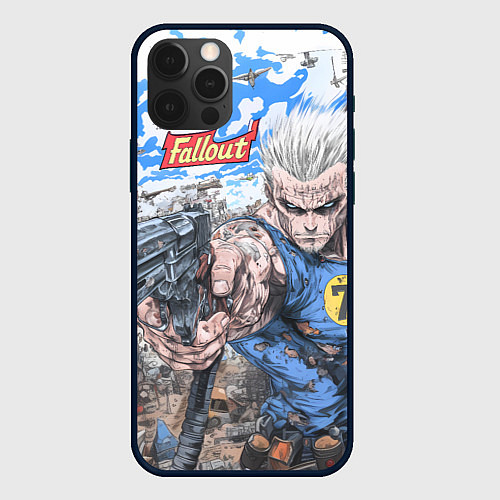 Чехол iPhone 12 Pro Fallout комиксный стиль / 3D-Черный – фото 1
