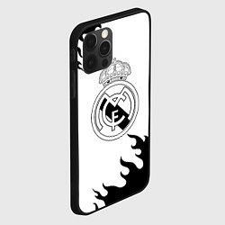 Чехол для iPhone 12 Pro Реал Мадрид черный огонь, цвет: 3D-черный — фото 2