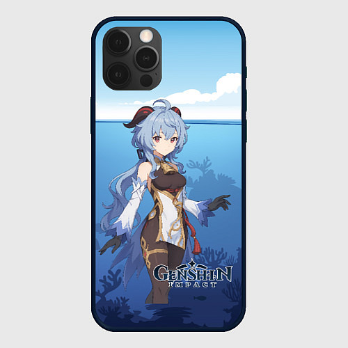 Чехол iPhone 12 Pro Гань Юй аниме стиль Genshin Impact / 3D-Черный – фото 1