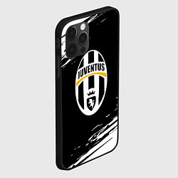 Чехол для iPhone 12 Pro Juventus краски штрихи текстура, цвет: 3D-черный — фото 2