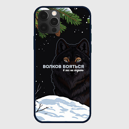 Чехол iPhone 12 Pro Волк призрак темный арт / 3D-Черный – фото 1