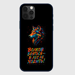 Чехол iPhone 12 Pro Волк брызги краски