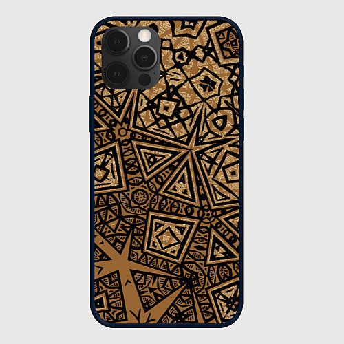 Чехол iPhone 12 Pro Золотая метаморфоза на черном / 3D-Черный – фото 1