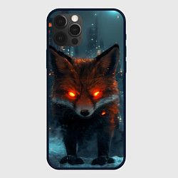 Чехол iPhone 12 Pro Лисица в городе киберпанк