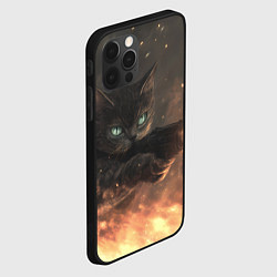 Чехол для iPhone 12 Pro Кот стреляет из космического оружия, цвет: 3D-черный — фото 2