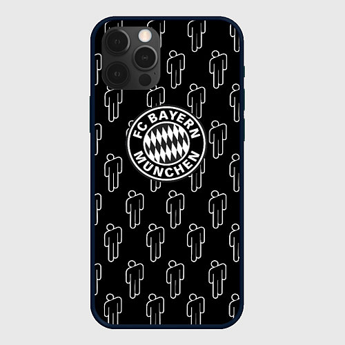 Чехол iPhone 12 Pro Бавария Мюнхен люди паттерн / 3D-Черный – фото 1
