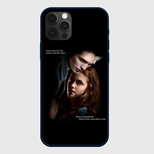Чехол iPhone 12 Pro Белла и Эдвард: lion fell in love with the lamb me / 3D-Черный – фото 1