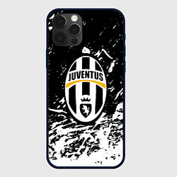 Чехол для iPhone 12 Pro Ювентус краски всплеск штрихи, цвет: 3D-черный