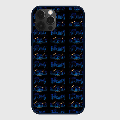Чехол iPhone 12 Pro Happy halloween pattern / 3D-Черный – фото 1