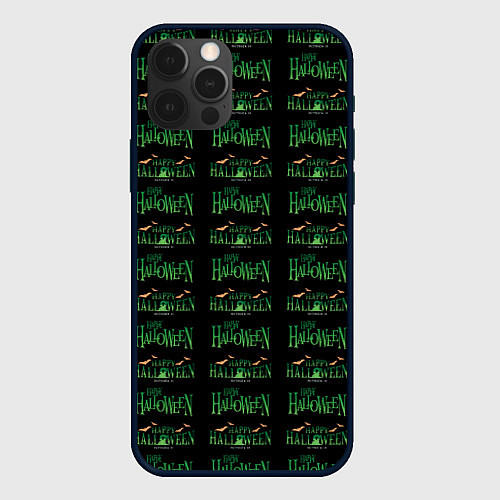 Чехол iPhone 12 Pro Halloween pattern / 3D-Черный – фото 1