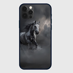 Чехол iPhone 12 Pro Белая лошадь в тумане