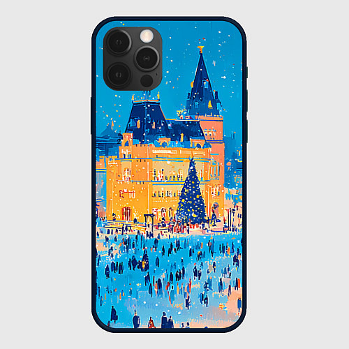 Чехол iPhone 12 Pro Московские новогодние каникулы / 3D-Черный – фото 1