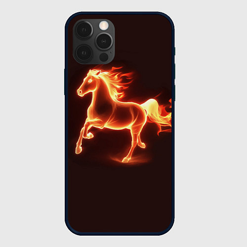 Чехол iPhone 12 Pro Огненная лошадь 2026 / 3D-Черный – фото 1