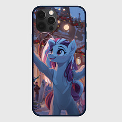 Чехол iPhone 12 Pro Лошадка наслаждается новым годом