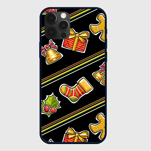 Чехол iPhone 12 Pro Рождественский дух / 3D-Черный – фото 1