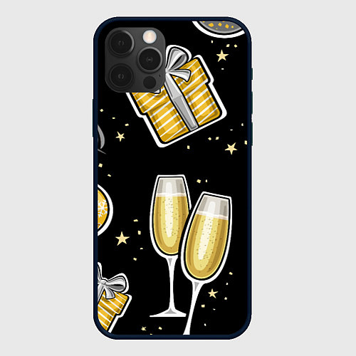 Чехол iPhone 12 Pro Новогодний вайб / 3D-Черный – фото 1
