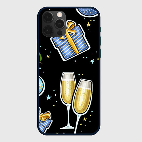 Чехол iPhone 12 Pro Новогодний вайб / 3D-Черный – фото 1