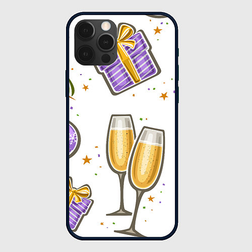 Чехол iPhone 12 Pro Новогодний вайб / 3D-Черный – фото 1