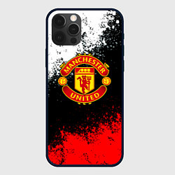 Чехол для iPhone 12 Pro Манчестер Юнайтед краски всплеск, цвет: 3D-черный