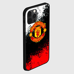 Чехол для iPhone 12 Pro Манчестер Юнайтед краски всплеск, цвет: 3D-черный — фото 2