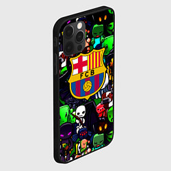 Чехол для iPhone 12 Pro Minecraft x barcelona fc, цвет: 3D-черный — фото 2