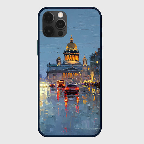 Чехол iPhone 12 Pro Зимний Питер / 3D-Черный – фото 1