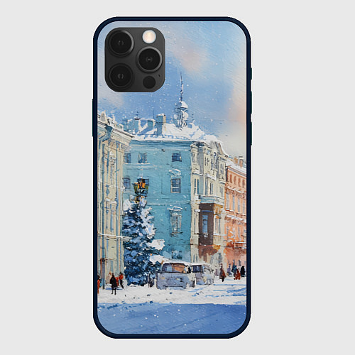 Чехол iPhone 12 Pro Зимний Питер / 3D-Черный – фото 1