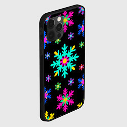 Чехол для iPhone 12 Pro Снежинки ретро, цвет: 3D-черный — фото 2