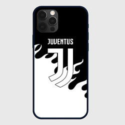 Чехол для iPhone 12 Pro Ювентус огонь текстура, цвет: 3D-черный