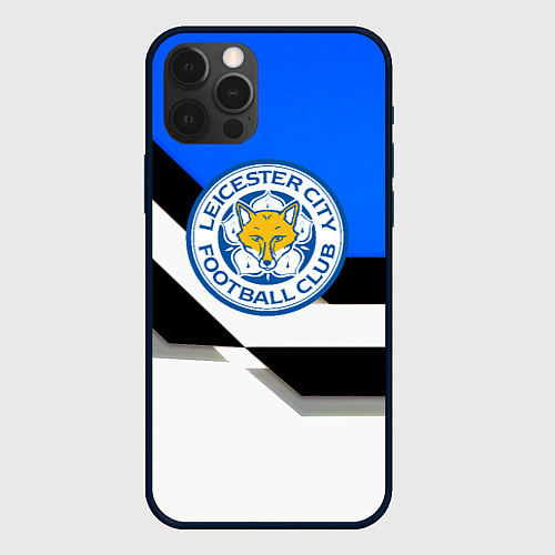 Чехол iPhone 12 Pro Лестер сити геометрия полосы / 3D-Черный – фото 1