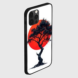 Чехол для iPhone 12 Pro Японское дерево и солнце, цвет: 3D-черный — фото 2