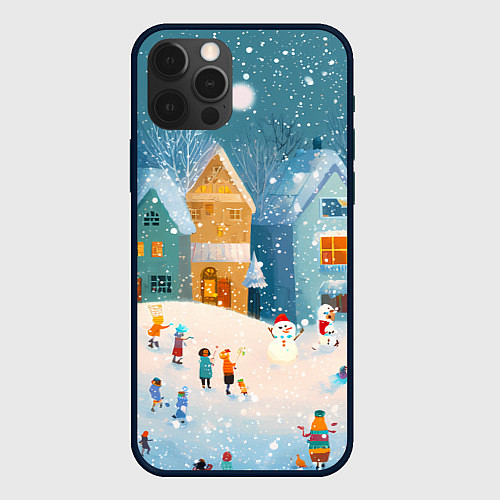 Чехол iPhone 12 Pro Новогодние каникулы / 3D-Черный – фото 1